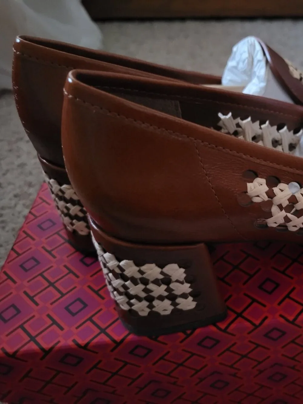 NIB Tory Burch Woven Raffia 55M< Loafer 9